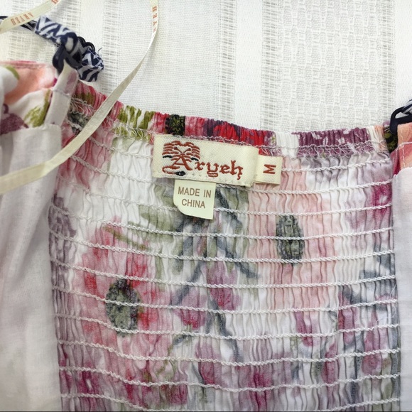 Aryeh Floral Summer Dress, Removable Straps, sz M - Picture 2 of 8